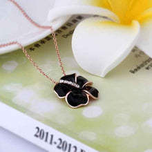 18k gold plated necklaces pendants Black flower set crystal patek men jewelry 71 MP