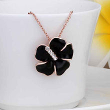 18k gold plated necklaces pendants Black flower set crystal patek men jewelry 71 MP