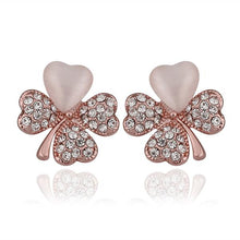 Austrian Crystal earrings Quatrefoil Rhinestone stud ear cuff ruby jewelry 116 MP