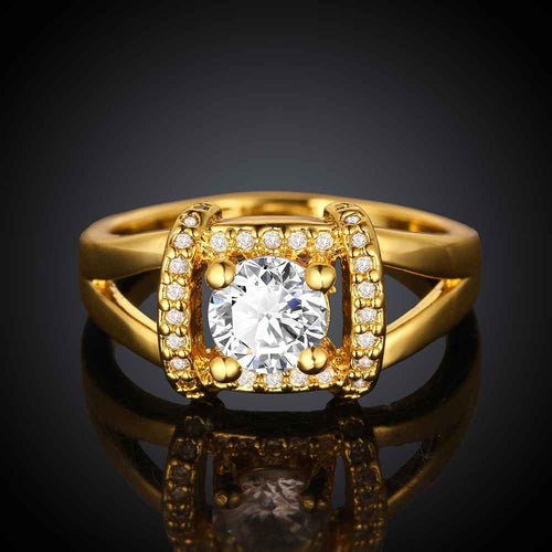 18K Gold Plated ring insets Square bague floating charms SKGR 46 MP