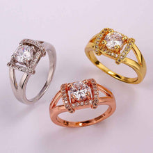 18K Gold Plated ring insets Square bague floating charms SKGR 46 MP