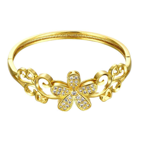 Austrian Crystal bangles Large flower phase Women Wedding Bracelet horloge HBZ 9 MP
