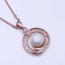 18K Gold Plating necklace men pink circle pear collares Personalized MP