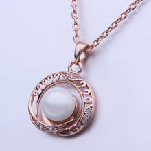 18K Gold Plating necklace men pink circle pear collares Personalized MP