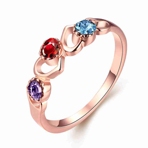 18K Gold Plating wedding ring Color heart-shaped bague joias318 MP
