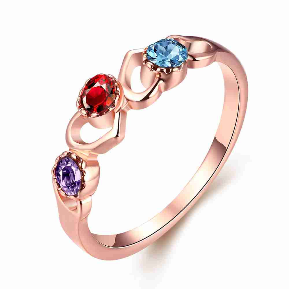 18K Gold Plating wedding ring Color heart-shaped bague joias318 MP