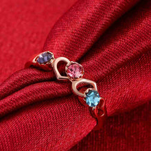 18K Gold Plating wedding ring Color heart-shaped bague joias318 MP