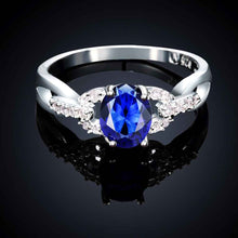 silver-plated ring Blue magic anillos bear Gift for her MP
