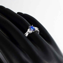 silver-plated ring Blue magic anillos bear Gift for her MP