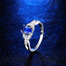 silver-plated ring Blue magic anillos bear Gift for her MP
