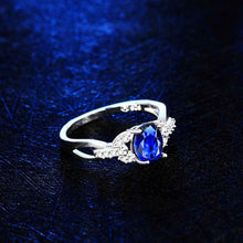 silver-plated ring Blue magic anillos bear Gift for her MP
