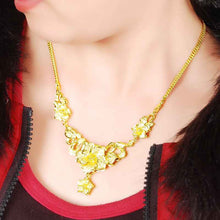 jewellery charms 24k gold plated necklace men more flower collier fine jewelry273 MP