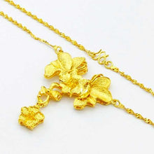 jewellery charms 24k gold plated necklace men more flower collier fine jewelry273 MP