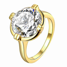 18K Gold Plating Engagement rings Large flower set crystal aliancas Jewelry European Style MP