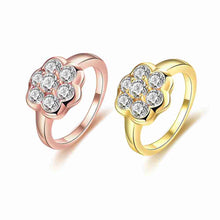 18K Gold Plating Engagement rings Large flower set crystal aliancas Jewelry European Style MP