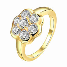 18K Gold Plating Engagement rings Large flower set crystal aliancas Jewelry European Style MP