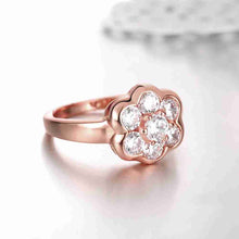 18K Gold Plating Engagement rings Large flower set crystal aliancas Jewelry European Style MP