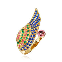 18K Gold Plated engagement ring wing colorful men ring collier plastron femme199 MP