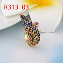 18K Gold Plated engagement ring wing colorful men ring collier plastron femme199 MP