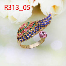 18K Gold Plated engagement ring wing colorful men ring collier plastron femme199 MP