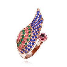 18K Gold Plated engagement ring wing colorful men ring collier plastron femme199 MP