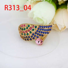 18K Gold Plated engagement ring wing colorful men ring collier plastron femme199 MP