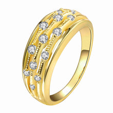 18k gold plated rings Point like crystal anel Elegant MP