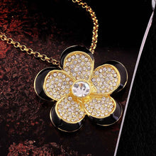 18k gold plated collar necklace black side yellow flower collier Factory MP