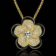 18k gold plated collar necklace black side yellow flower collier Factory MP