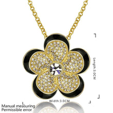 18k gold plated collar necklace black side yellow flower collier Factory MP