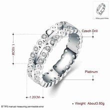 18k gold plated wedding ring Cellular inlaid crystal anel masculino MP