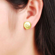 24k gold plated earring Buttons dollor stud cufflinks bijoux women YHDE 3 MP