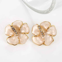 18K Gold Plated earrings pink flower stud earrings pendientes bear Hand Madeball 81 MP