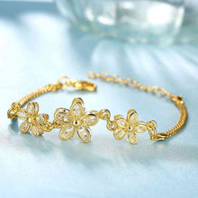 18k gold plated bracelet charms Flower inlaid crystal bracelet girl Hand Madeball HBB 5 MP