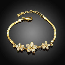 18k gold plated bracelet charms Flower inlaid crystal bracelet girl Hand Madeball HBB 5 MP