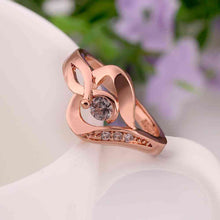 18k gold plated engagement ring heart with rose color anel feminino bijoux226 MP