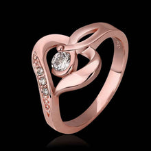 18k gold plated engagement ring heart with rose color anel feminino bijoux226 MP