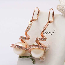 18K Gold Plated earrings spiral beads drop earrings cuff joyas 125 MP