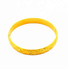 24k gold plated charms bangle garving flower women pulseras joias HBB 48 MP