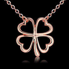 18K Gold Plating necklace men Hollow four-leaf flower maxi colar ruby jewelry248 MP