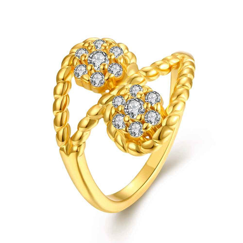 18K Gold Plating rings Inlaid crystal 8 aneis jewelry display MP