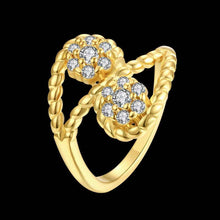 18K Gold Plating rings Inlaid crystal 8 aneis jewelry display MP