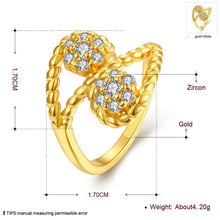 18K Gold Plating rings Inlaid crystal 8 aneis jewelry display MP