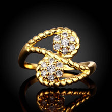 18K Gold Plating rings Inlaid crystal 8 aneis jewelry display MP