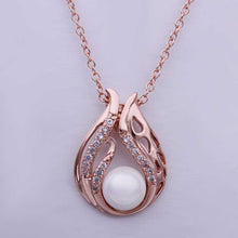 18k gold plated pendant necklace pink rose pear maxi necklace bijouterie MP