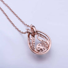 18k gold plated pendant necklace pink rose pear maxi necklace bijouterie MP