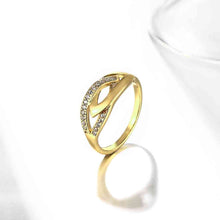 18k gold plated ring insets pierced Leaves bague femme jewellery SKGR 88 MP