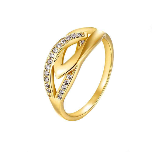 18k gold plated ring insets pierced Leaves bague femme jewellery SKGR 88 MP