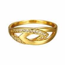 18k gold plated ring insets pierced Leaves bague femme jewellery SKGR 88 MP