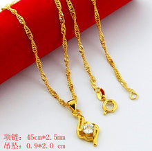 24k gold plated necklace women white crystal love colar feminino Gift for her YHDN 2 MP